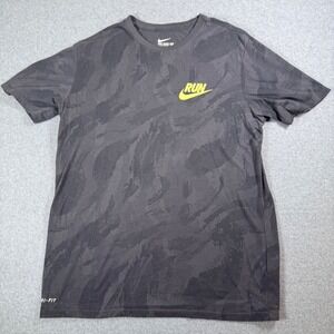 Nike Dri Fit Athletic Cut Mens Large Gray Camo Running T Shirt Tee